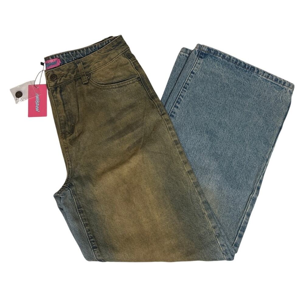 EDIKTED Muddy Washed Low Rise Baggy Jeans Indie Sleaze It Girl Grunge Sz M NWT - Picture 2 of 12
